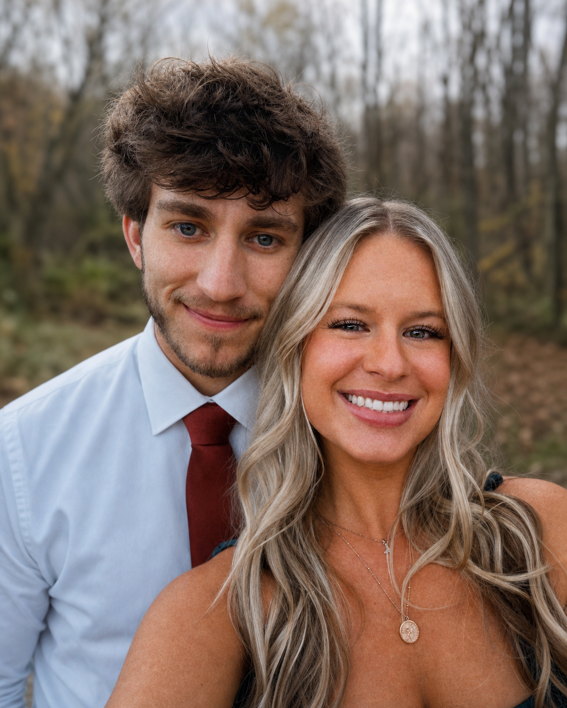 Landon Hatfield with his fiancée